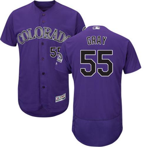 Rockies #55 Jon Gray Purple Flexbase Authentic Collection Stitched MLB Jersey